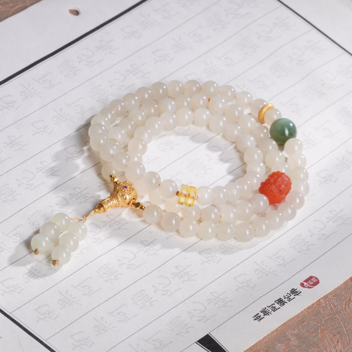 天然和田玉蜂蜜水多圈手串简约百搭—多样性发其一