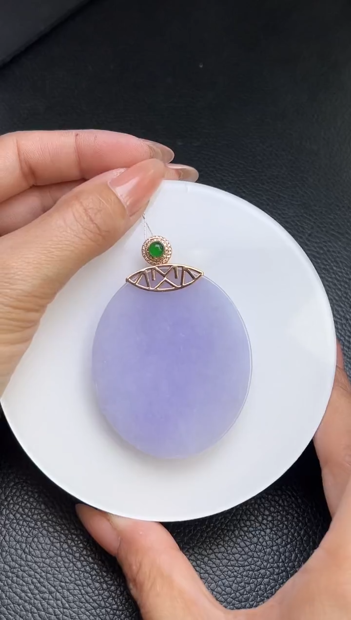 【闪购商品】翡翠颈饰18K金镶嵌YM1075-1 无事牌