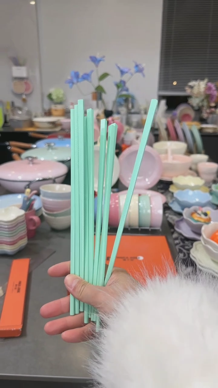 【闪购商品】瓷筷子SPS6双盒装-孔雀青