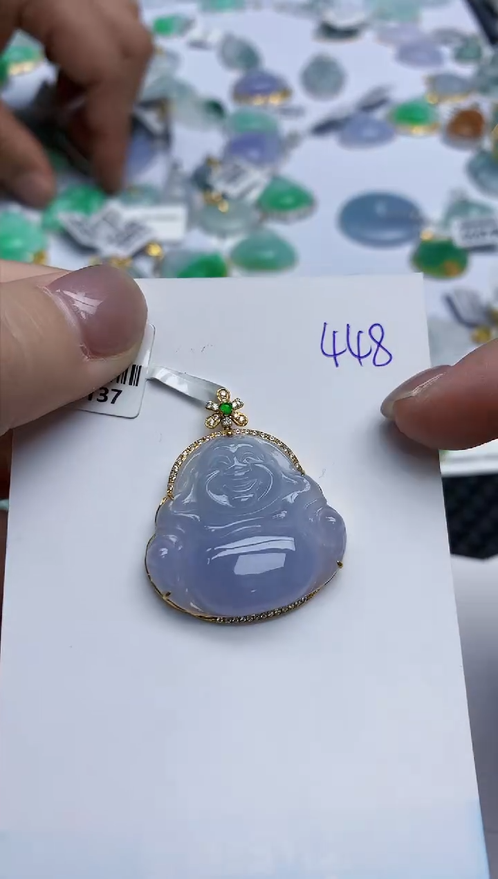 【闪购商品】翡翠颈饰18K金镶嵌天然翡翠A货