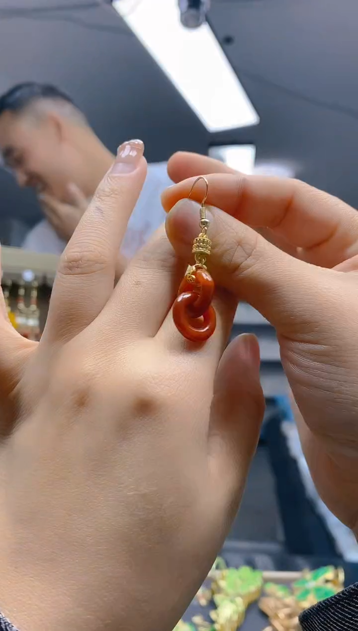 【闪购商品】翡翠耳饰合金0412翡翠耳钩一个