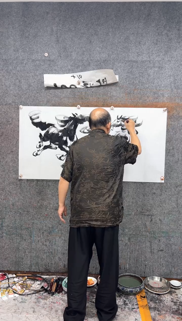 国画八骏 带收藏证书