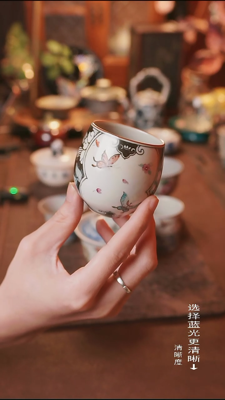 樊沐手绘墨青花龙蛋杯