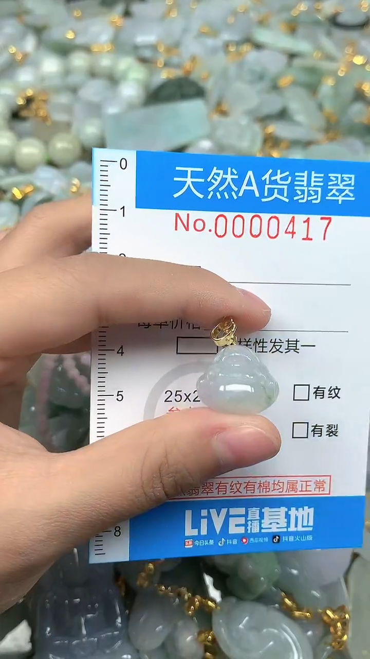 颈饰未镶嵌翡翠净货挂件-0417