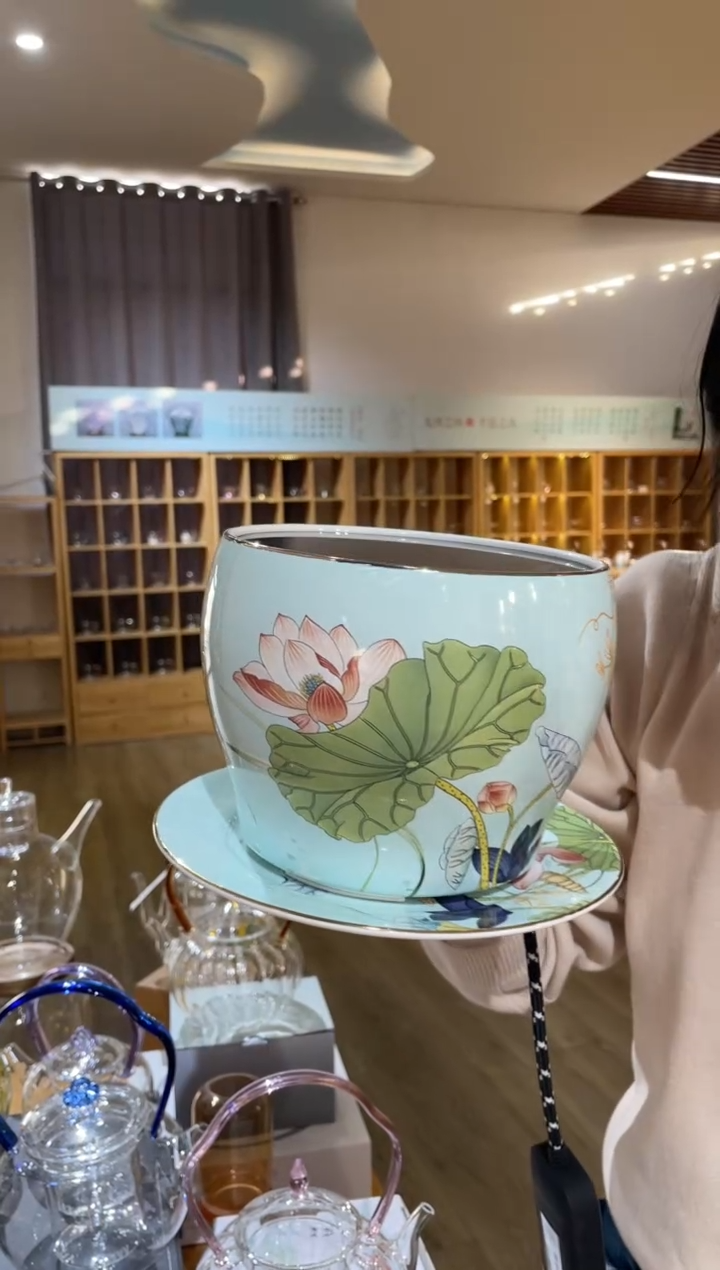 手工艺品玻璃荷花电陶炉陶总堂