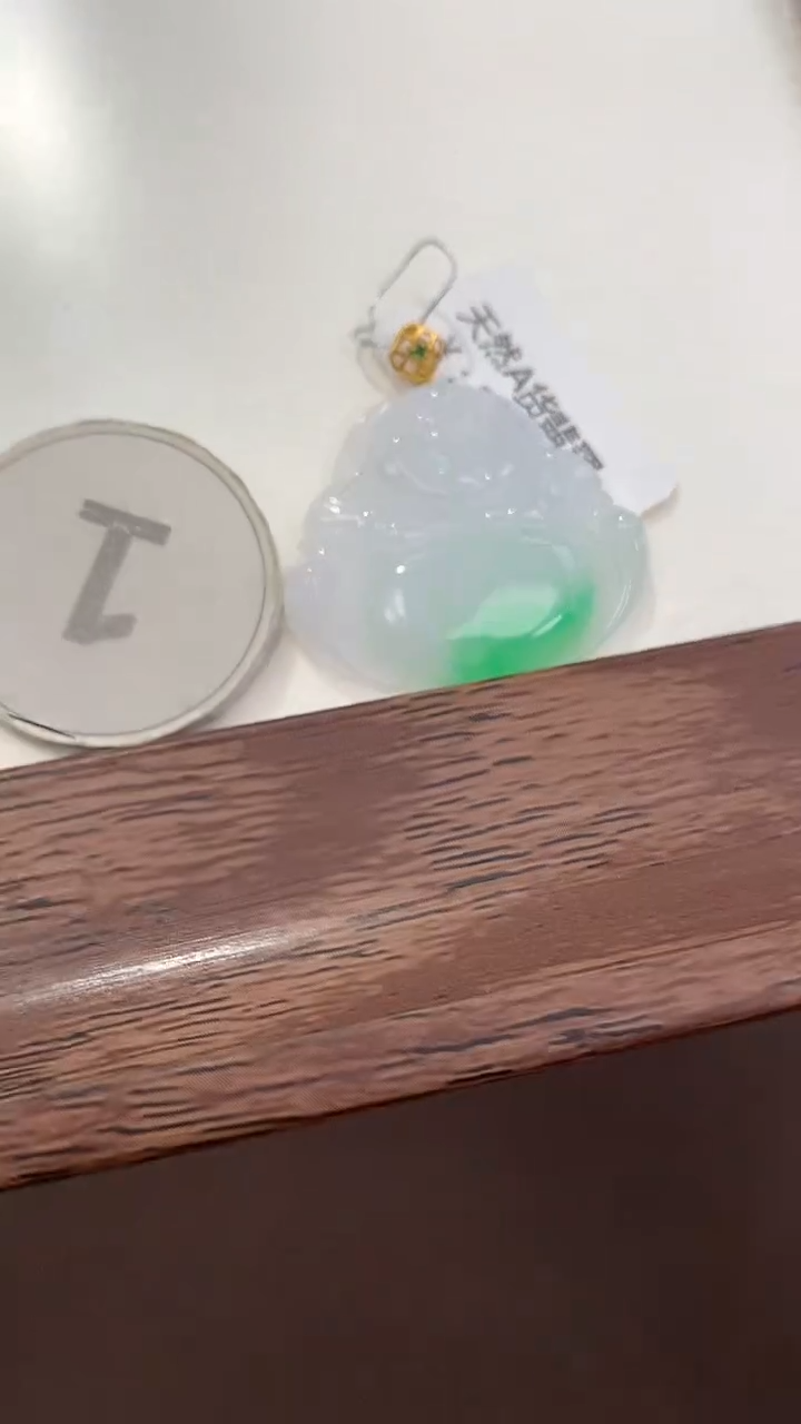 颈饰18K金镶嵌翡翠天然缅甸a货翡翠(多样性发其一