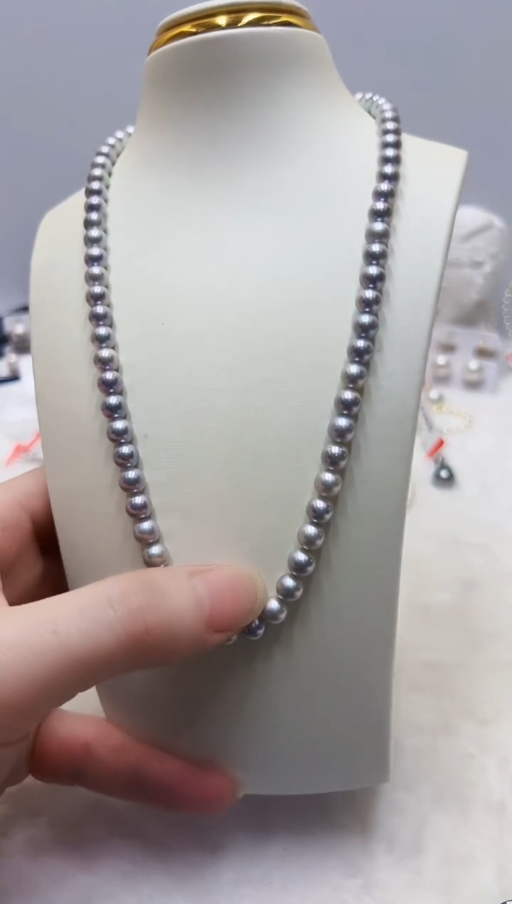 银S925镶嵌海水珍珠DA项链@@yc364