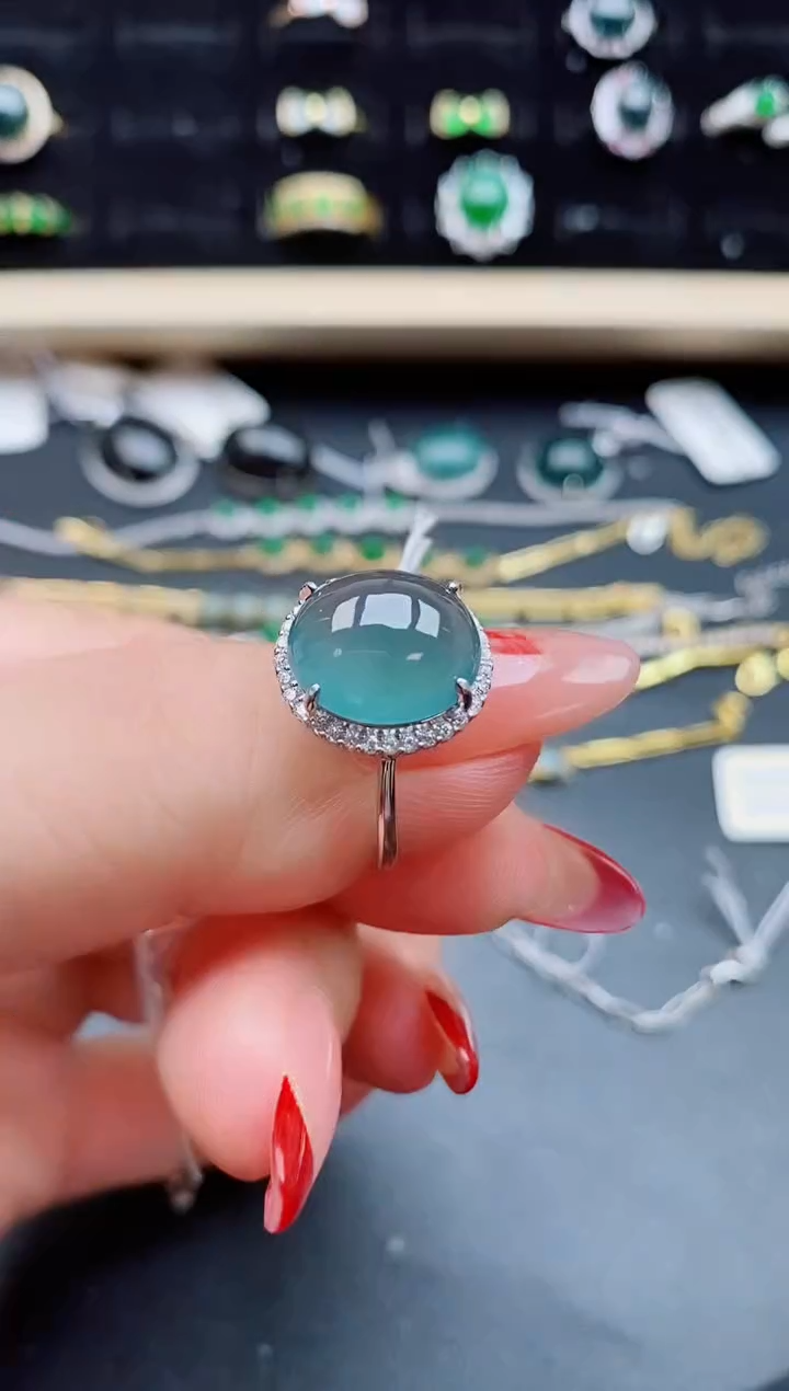 【闪购商品】翡翠戒指银S925镶嵌12121