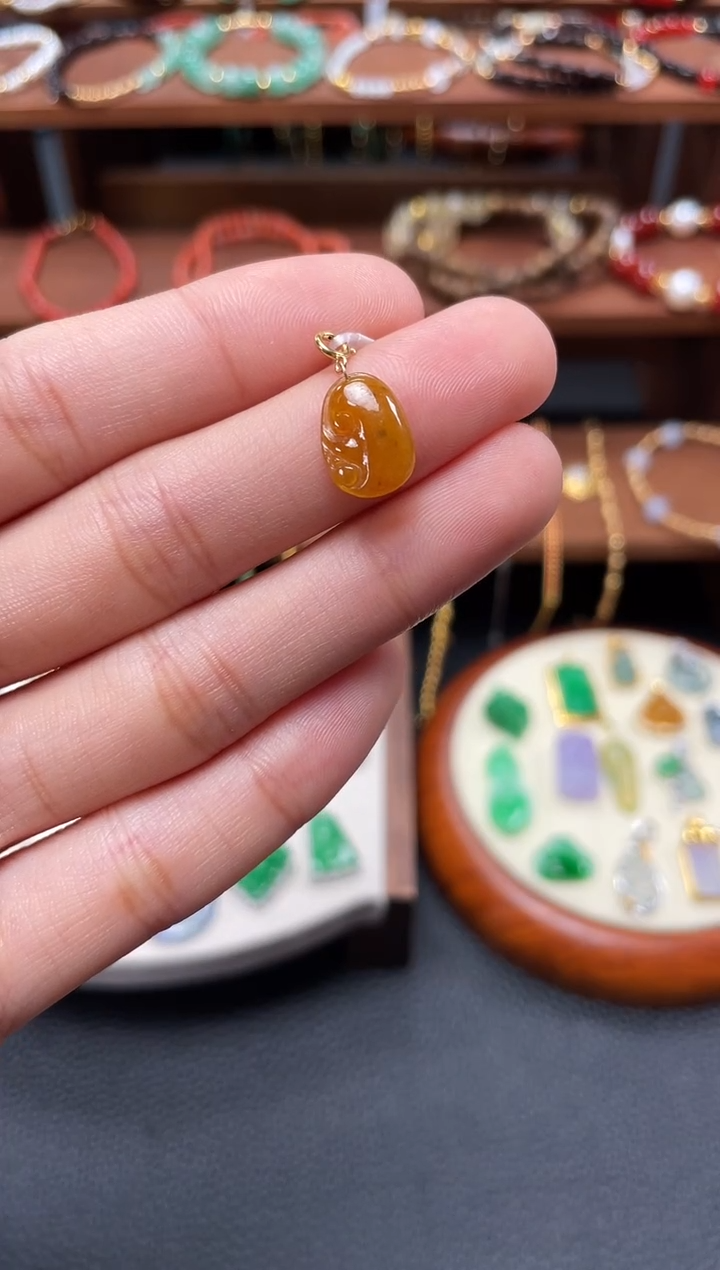 【闪购商品】翡翠吊坠(不含链)18K金镶嵌 一个  JK469