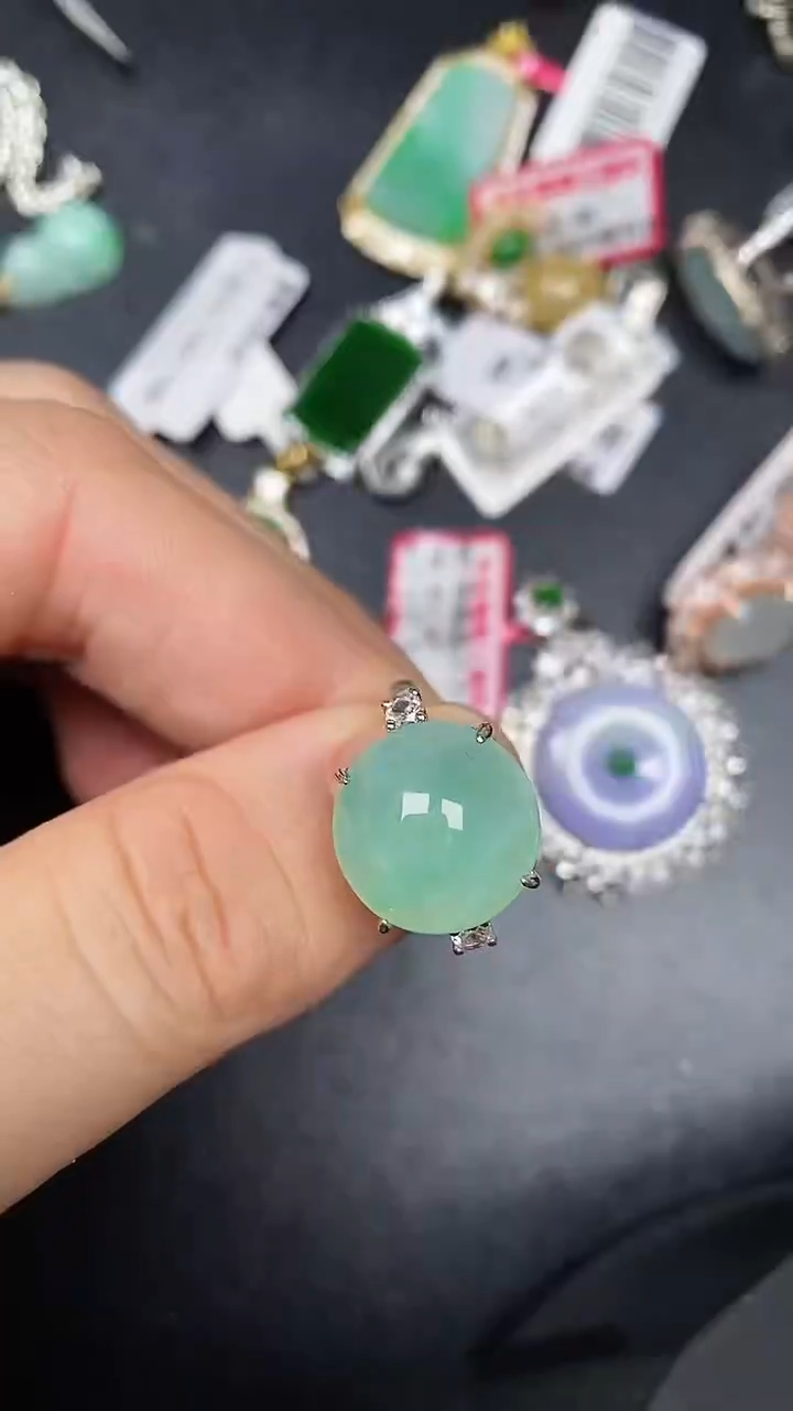 银S925镶嵌戒指翡翠2400