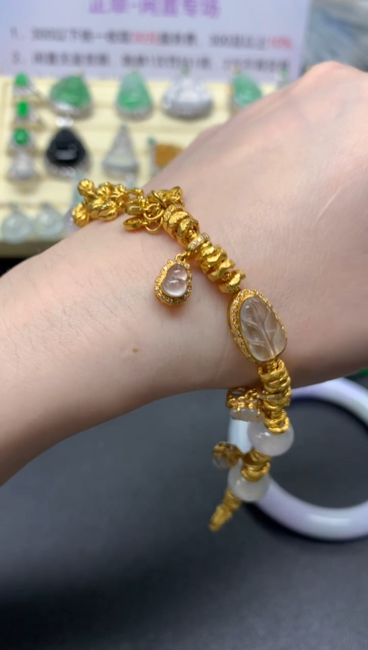 18K金镶嵌翡翠手链手链|31000+3100