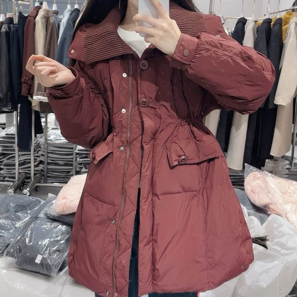 24883#百搭毛线领外套极简风短款长袖女连帽纯色韩版宽松毛领