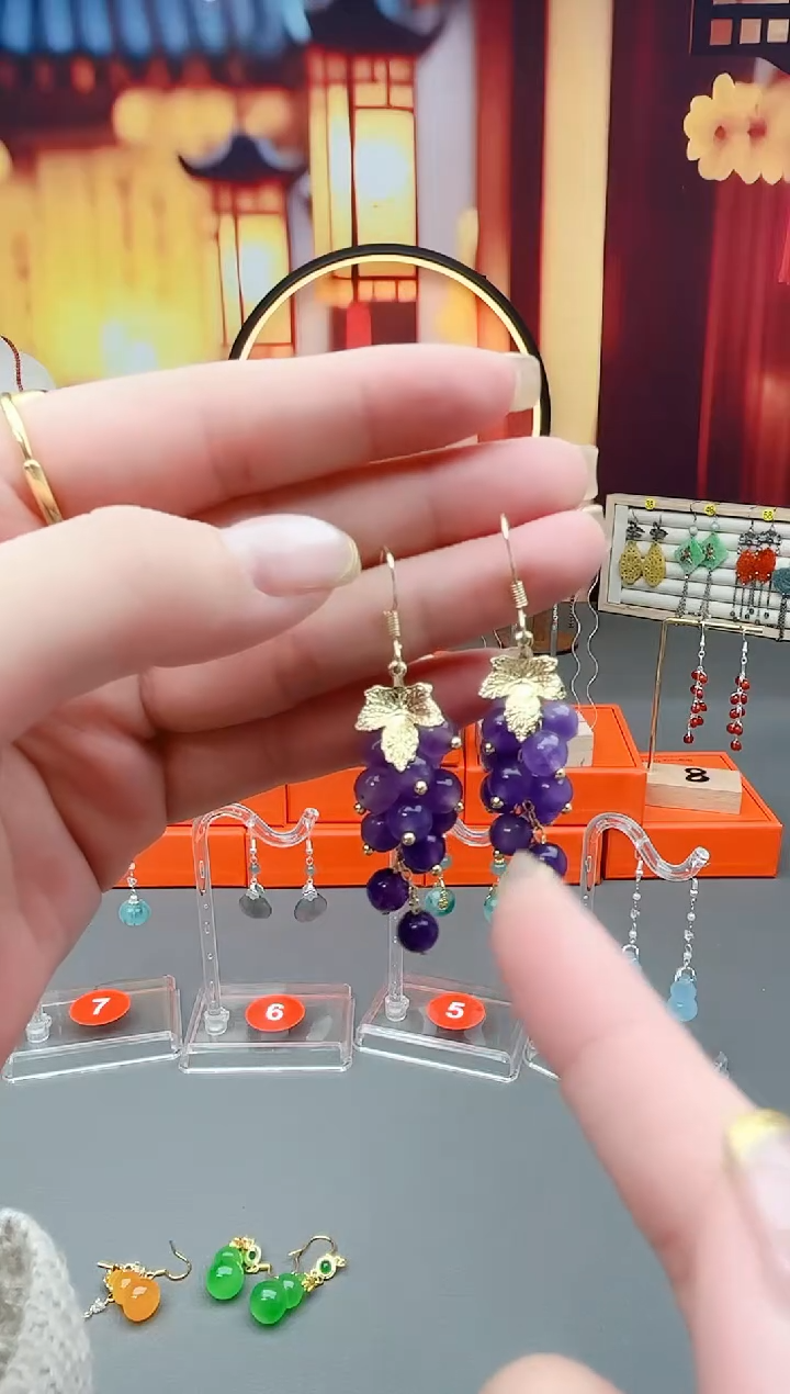 未镶嵌耳饰紫晶439