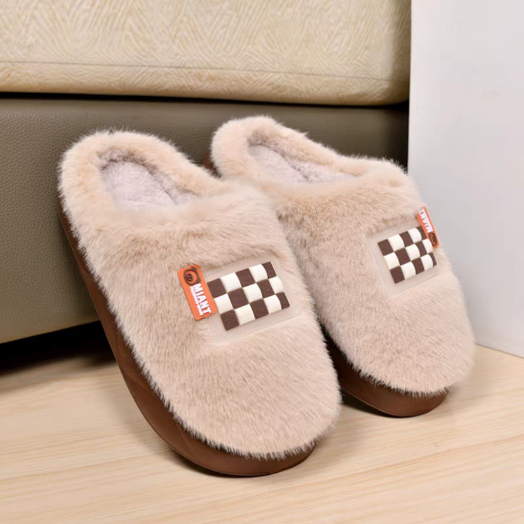 冬季情侣厚底毛绒保暖防滑室内居家外穿棉拖鞋