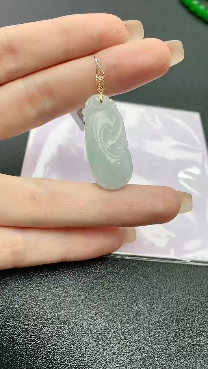 【闪购商品】翡翠颈饰18K金镶嵌赠礼盒证书 珍珍