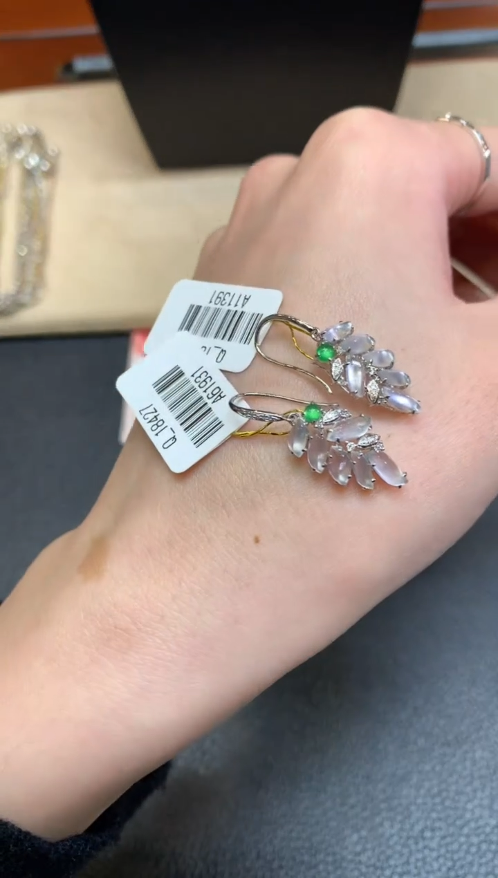 【闪购商品】翡翠耳饰18K金镶嵌【无鉴赏期】