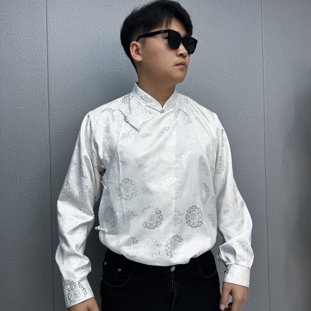 【蒙克】C0226蒙古元素情侣衬衣男