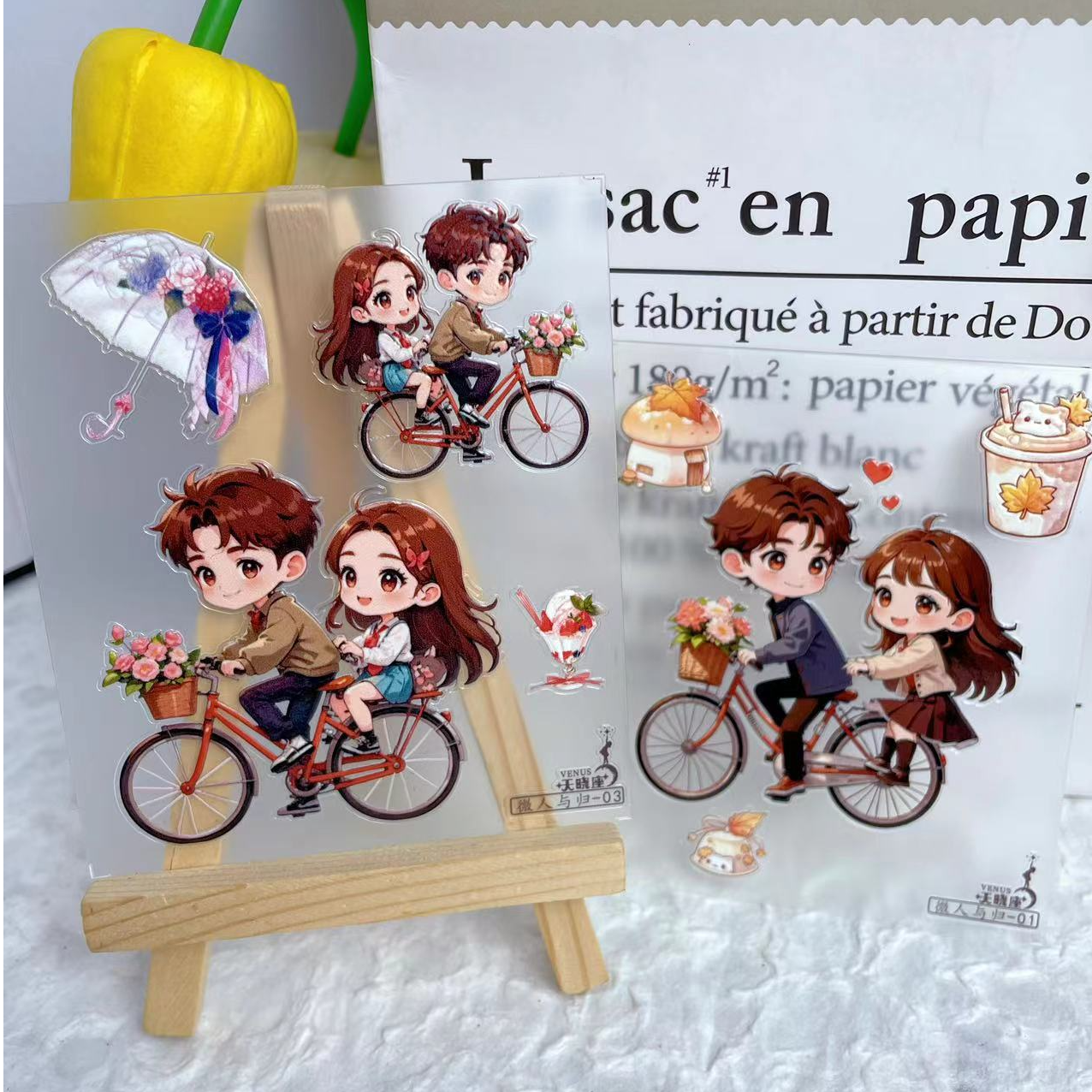 【微人与归】5D立体浮雕果冻贴纸文化创意冰箱贴情侣造景DIY背卡