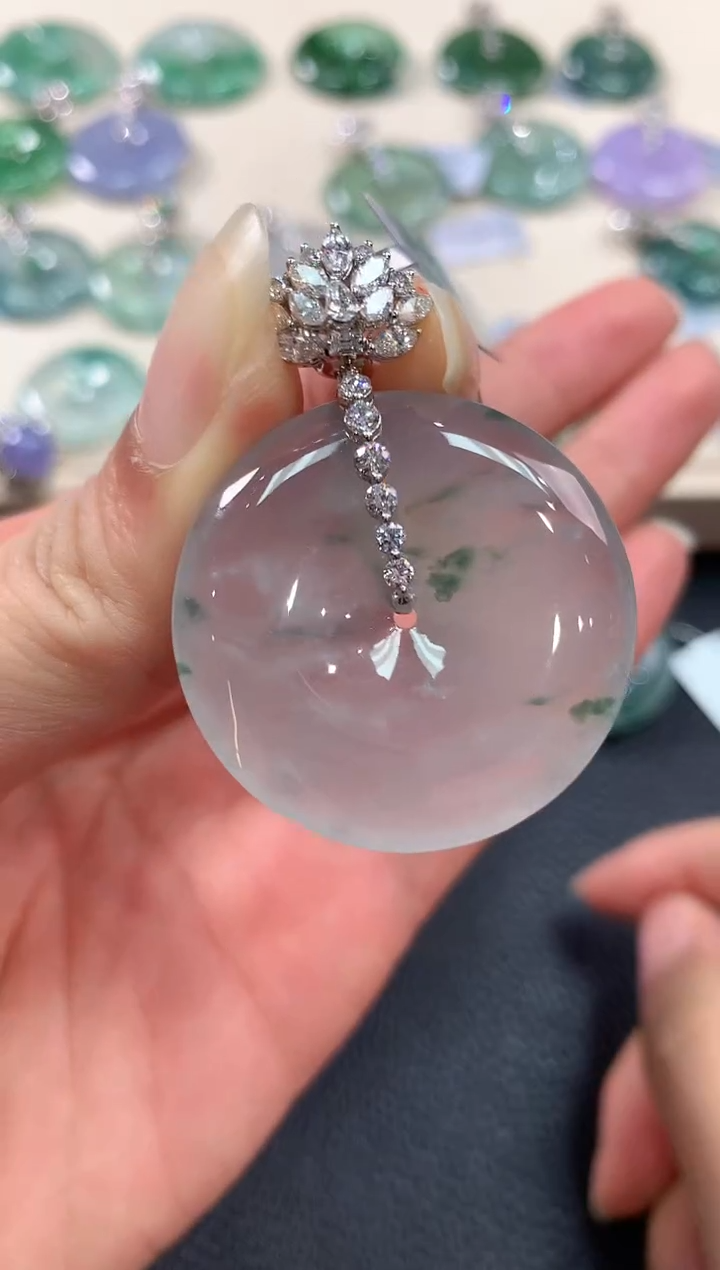 【闪购商品】翡翠吊坠(不含链)18K金镶嵌b103         