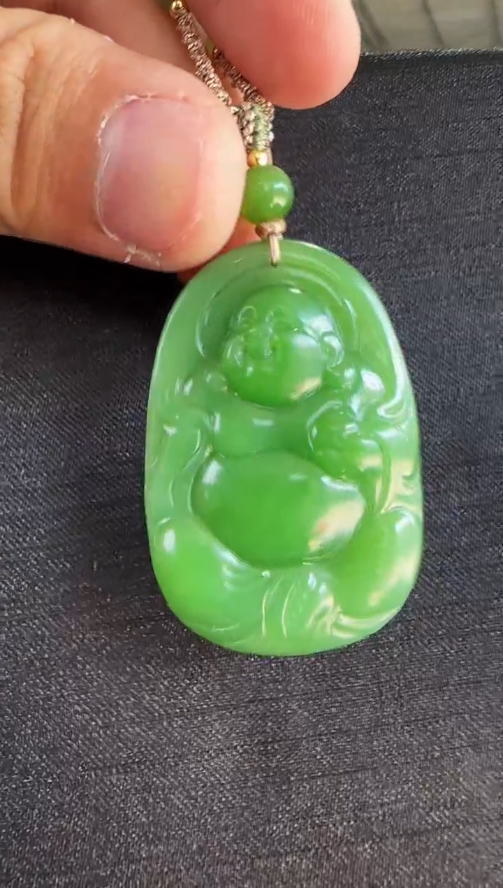 【闪购商品】和田玉（碧玉）吊坠未镶嵌佛公 多样性发一
