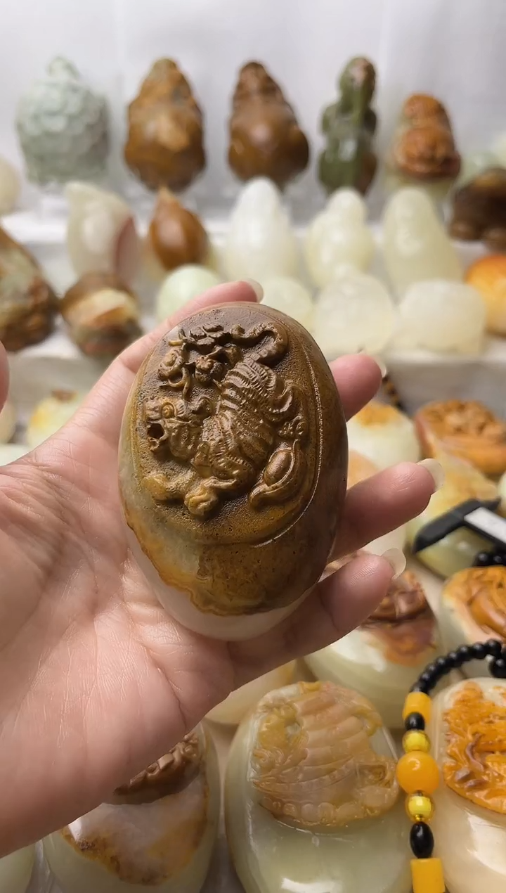 石材方解石棉纹正常不退换虎微瑕