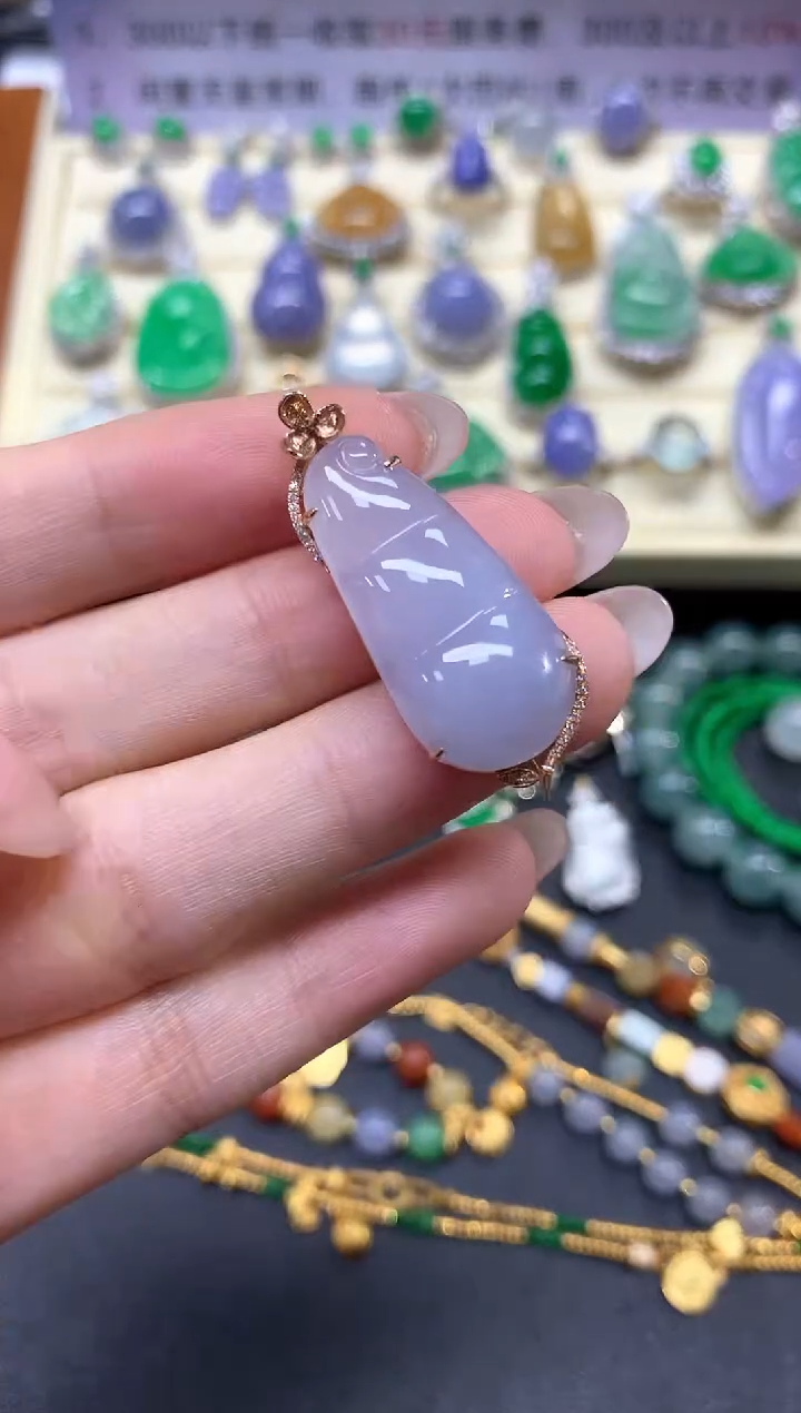 【闪购商品】翡翠18K金镶嵌吊坠(不含链)吊坠|2500+250