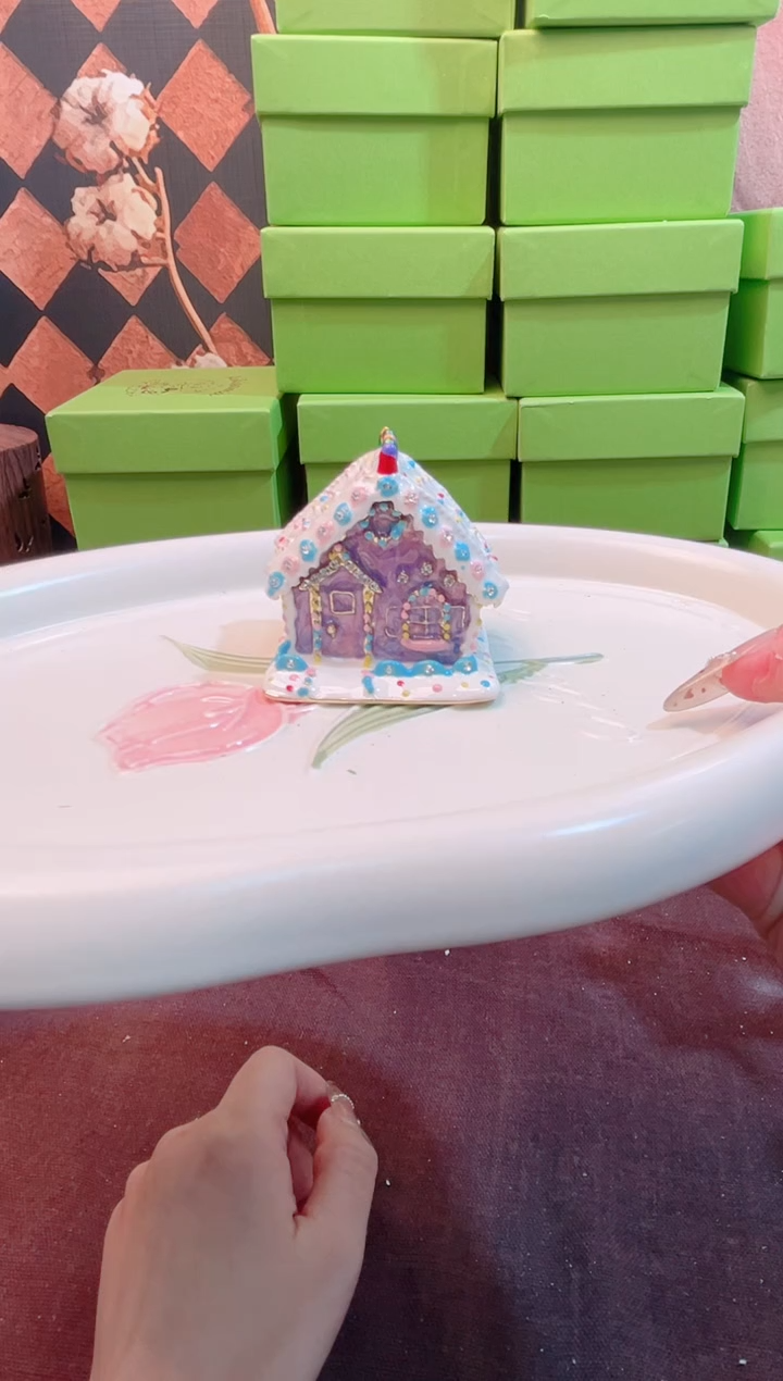 锌合金珐琅首饰盒默认微瑕拆盒不退～紫色雪屋