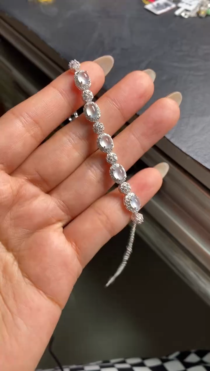 银S925镶嵌戒指翡翠天然A货翡翠