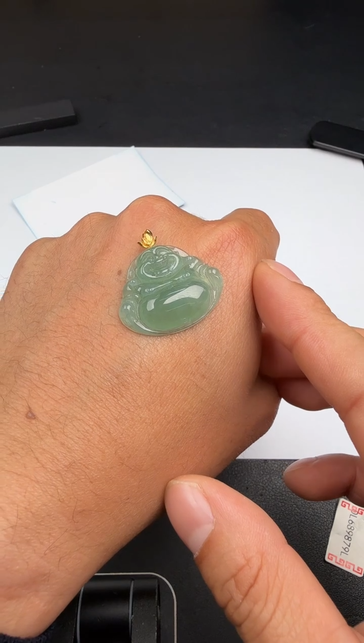 吊坠(不含链)18K金镶嵌翡翠翡翠饰品-230
