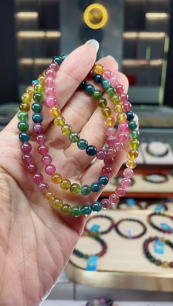 【闪购商品】碧玺三圈手串未镶嵌（多样性发一条）Q