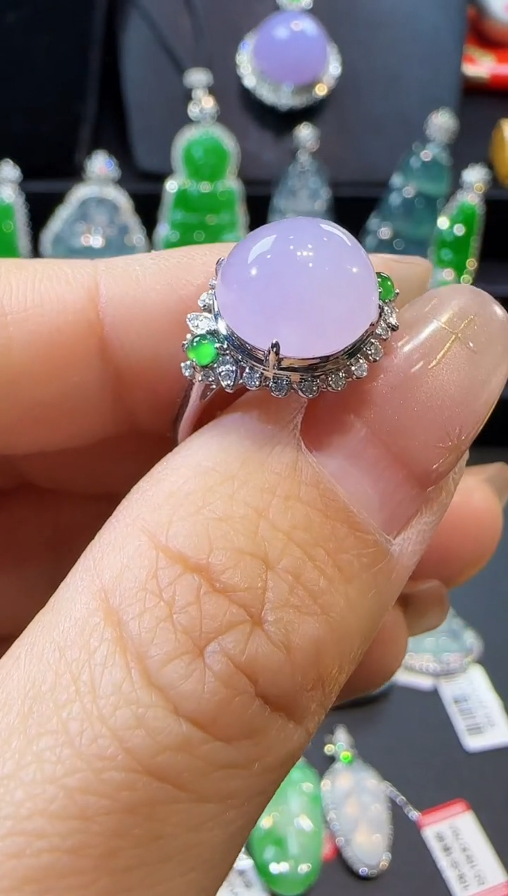 【闪购商品】翡翠戒指18K金镶嵌戒指