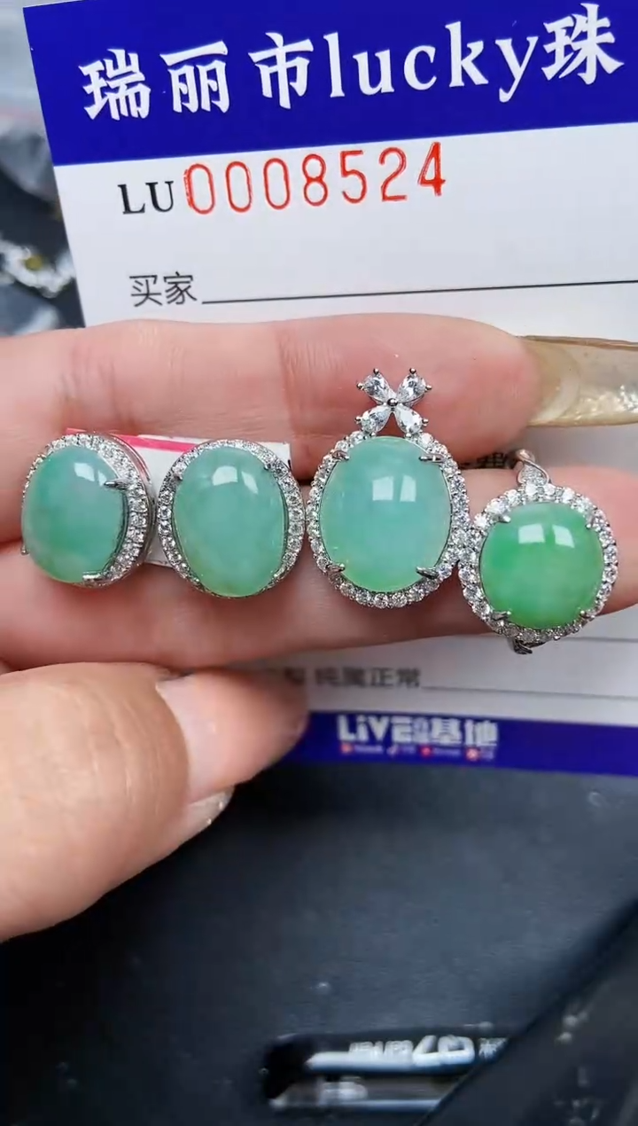 【闪购商品】翡翠颈饰银S925镶嵌8524