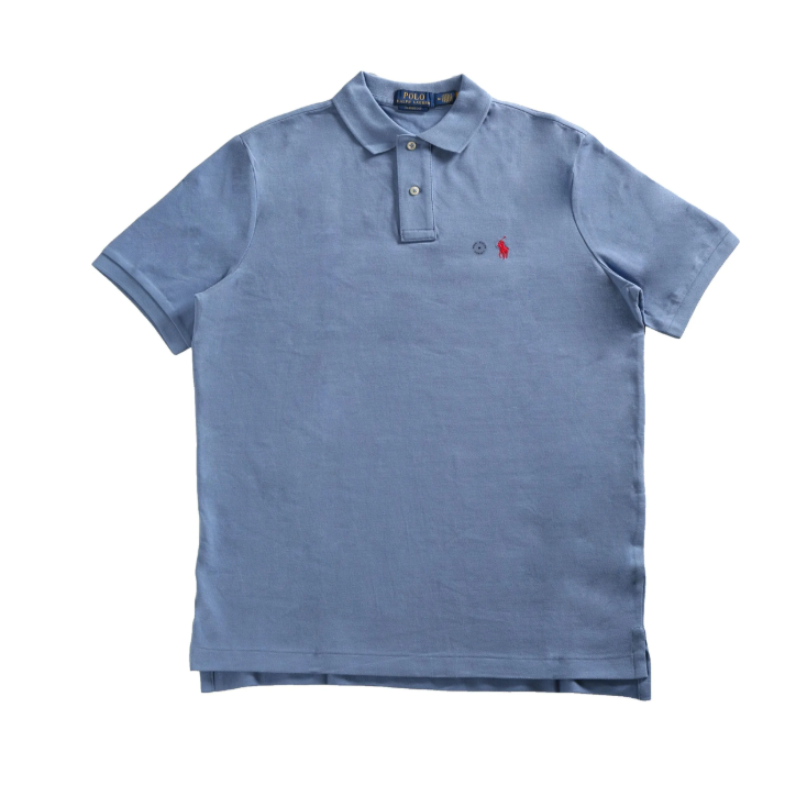 POLO RALPH LAUREN拉夫劳伦男款运动透气蓝色POLO衫710534735449