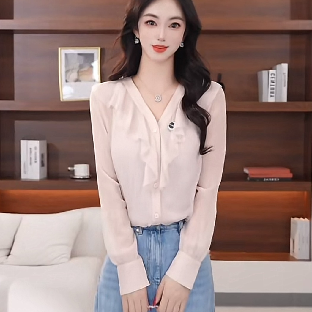 AMASS/阿玛施简约舒适衬衣松弛感微透百搭显瘦衬衫女530032