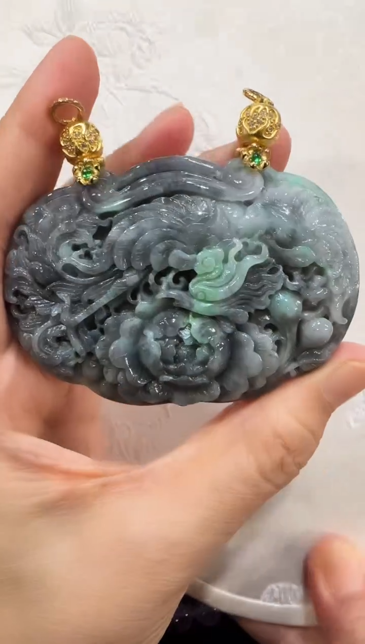 颈饰未镶嵌翡翠国风裸牌