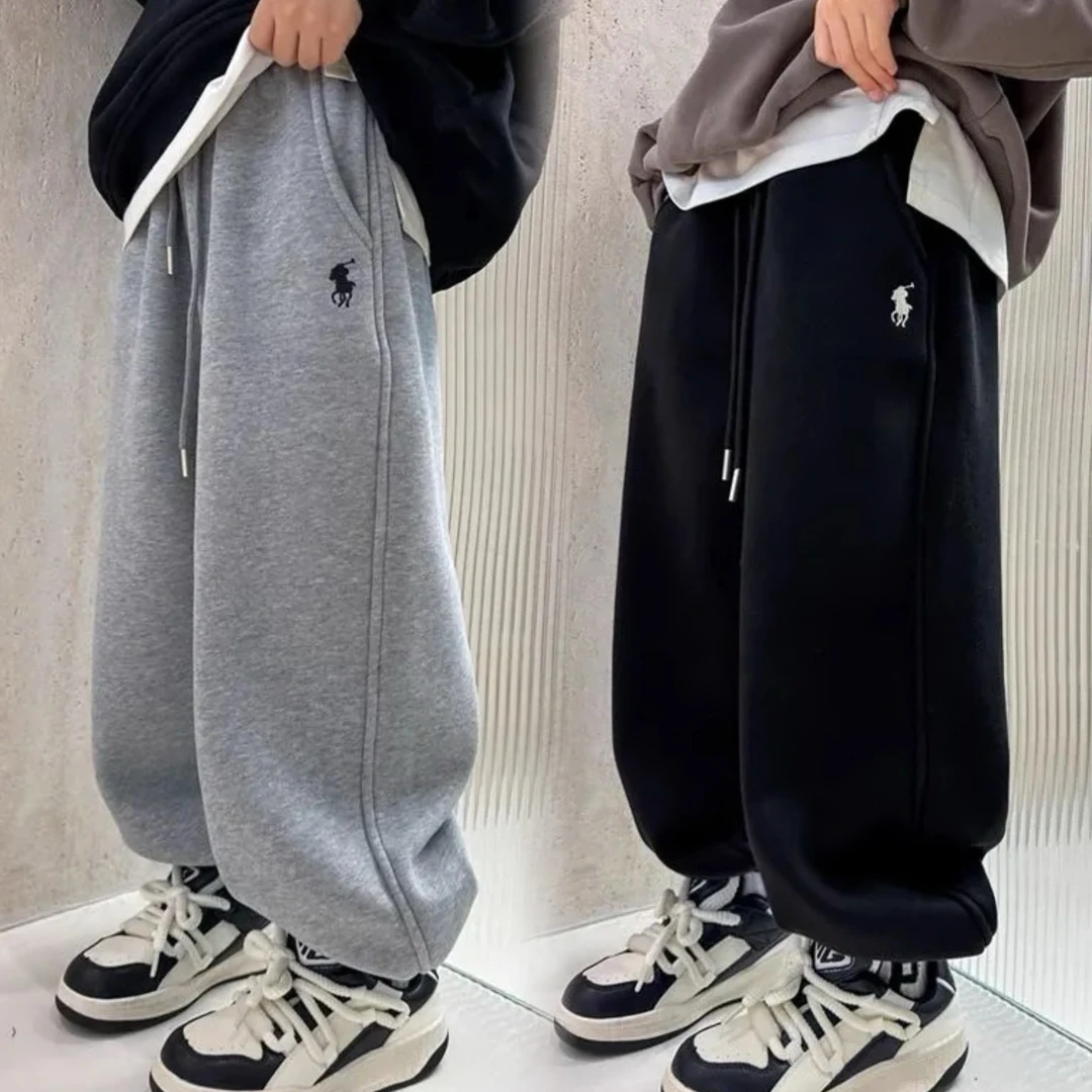 【韩版一体绒】儿童2025款加绒裤子男童运动裤秋冬装中大童休闲裤5