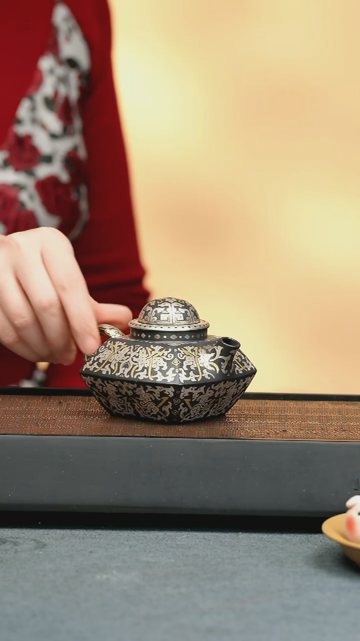 【闪购商品】紫砂茶壶五堂 玲珑塔（捂灰天青泥）