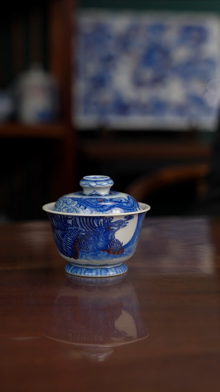 自成堂柴窑青花釉里红