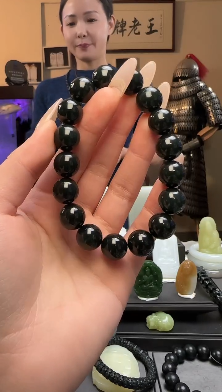 【闪购商品】和田玉青玉圆珠未镶嵌手串