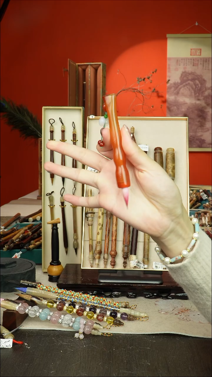 127号闪孤品高货毛笔链接 清水试笔 蘸墨不退