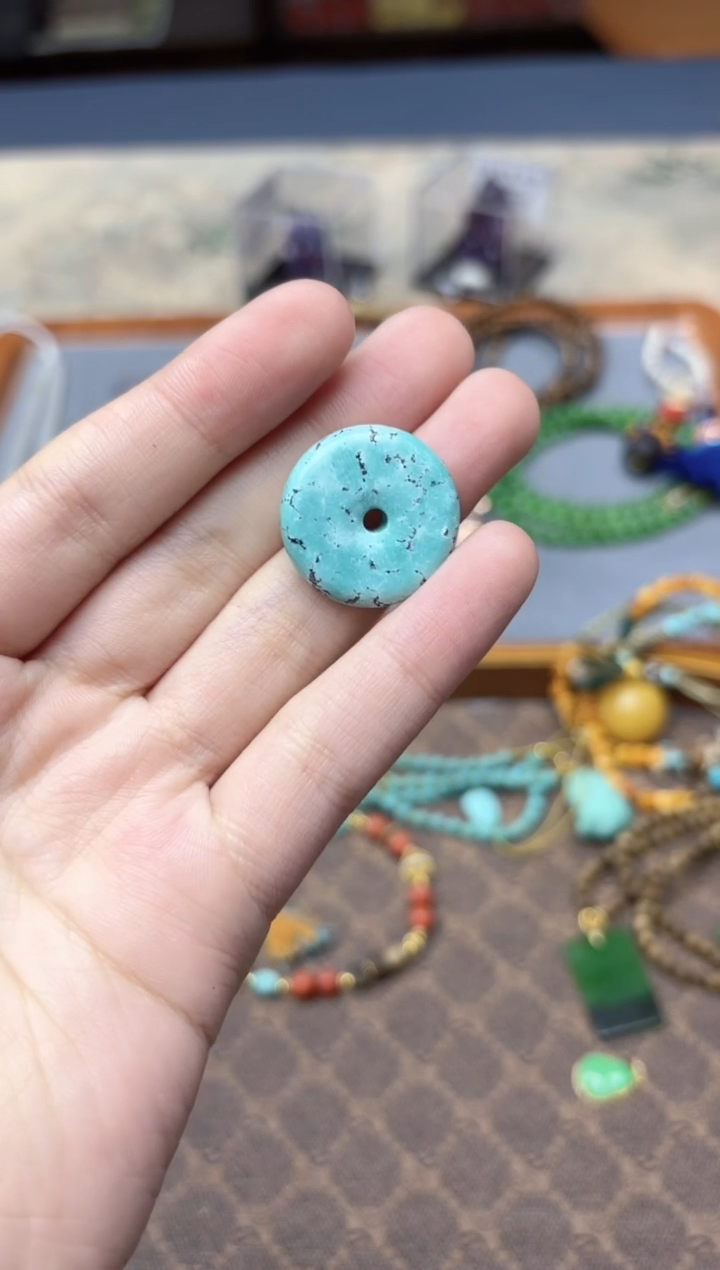 未镶嵌绿松石挂件松石扣子ZD