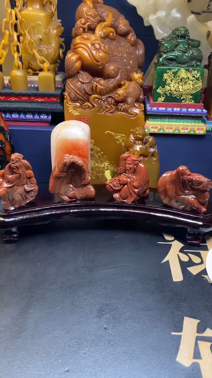 【闪购商品】寿山石印石红石渔樵耕读