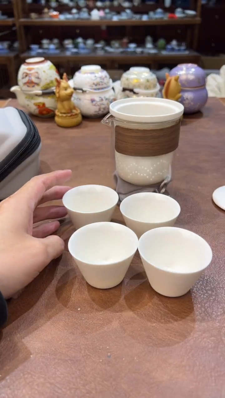 真的很便宜超好看会开片的旅行茶具
