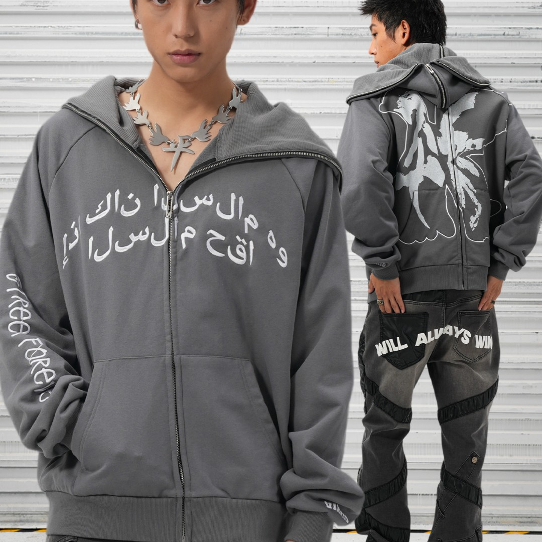 Vinkid（云梯）双面穿和平鸽外套 美式潮流小众嘻哈国潮个性卫衣