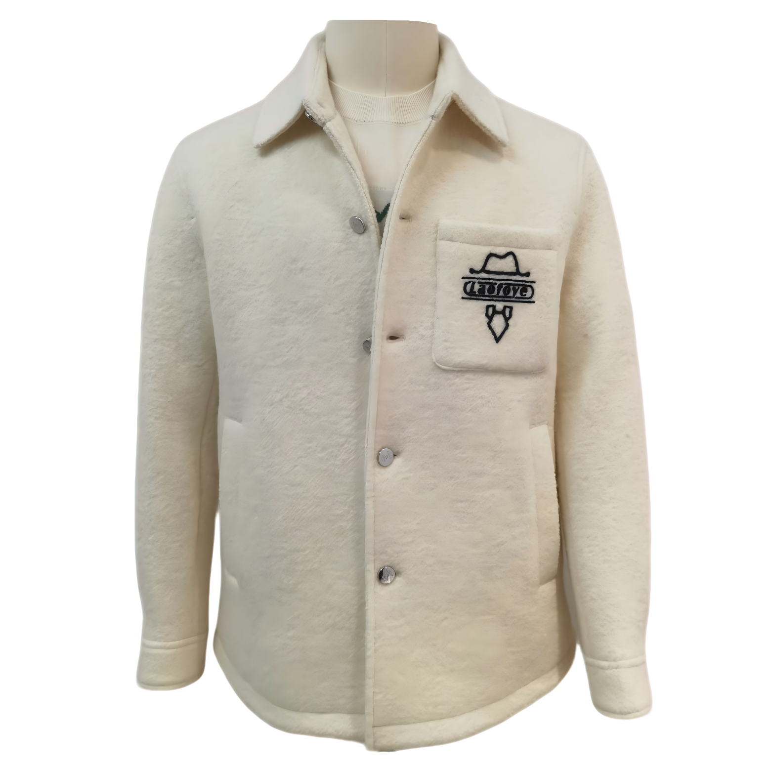 laofoye法国老佛爷轻奢欧品男装秋冬翻领时尚袖口开衩全羊毛夹克