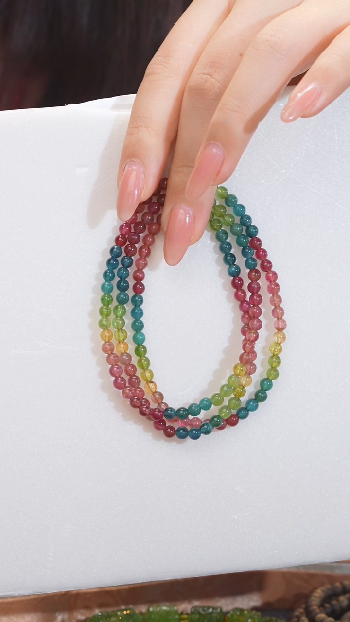 【闪购商品】碧玺手串未镶嵌多样性发 卡4@@W9559