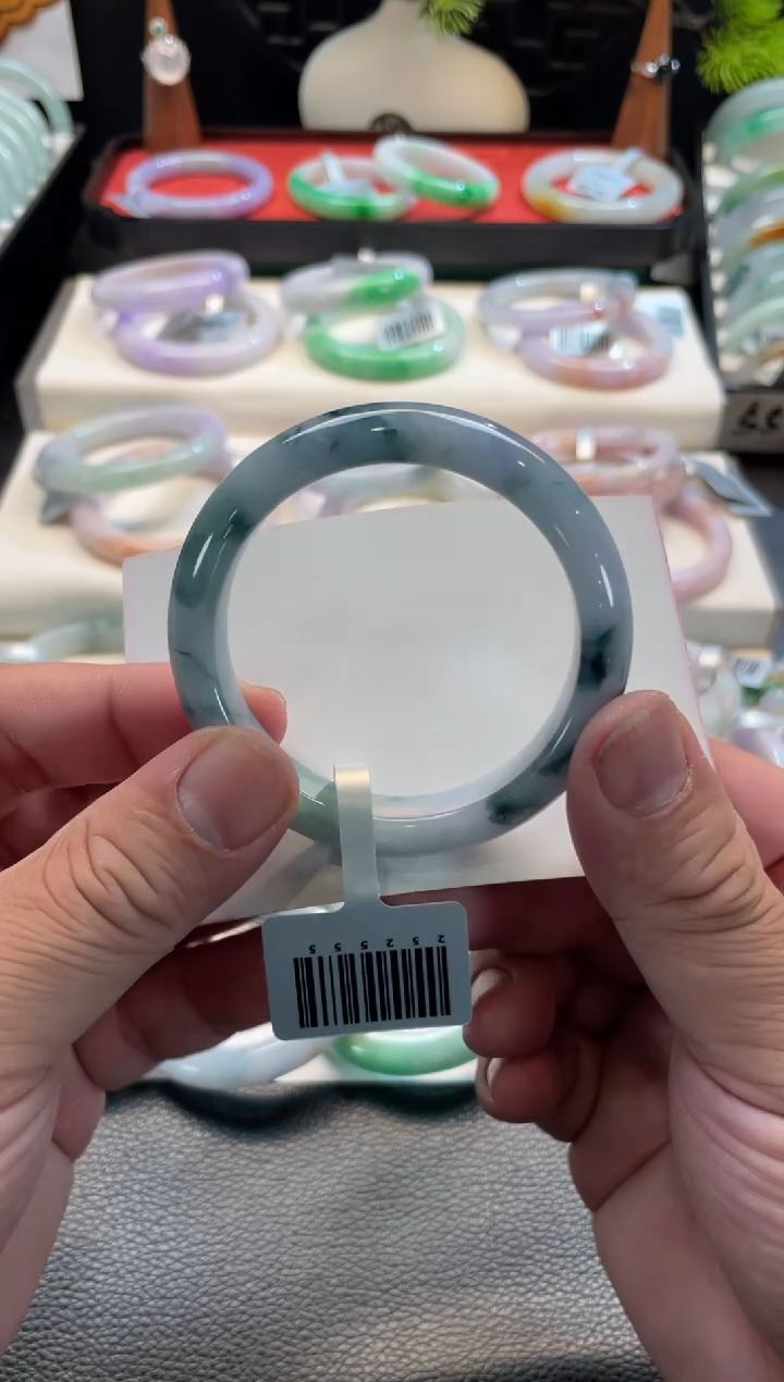 未镶嵌手镯翡翠127号链接 52.5正圈 有纹裂