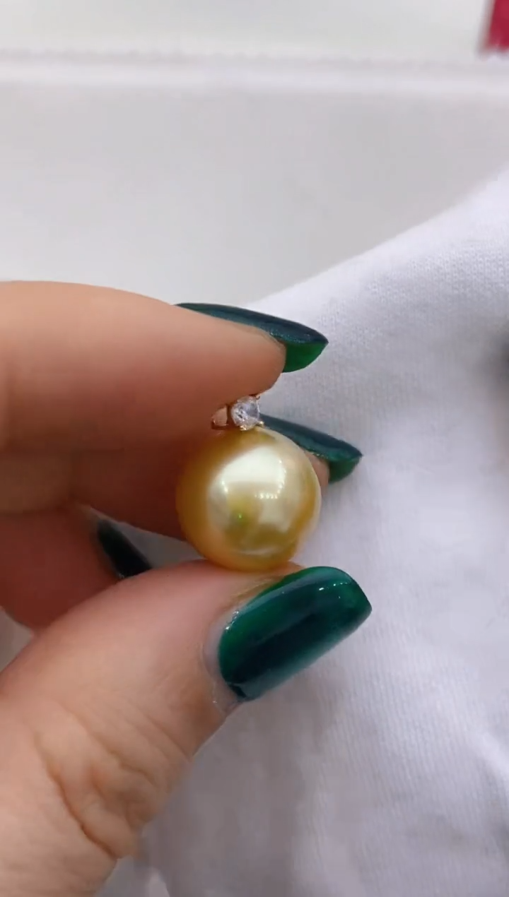 【闪购商品】海水珍珠吊坠18K金镶嵌80 13-14mm