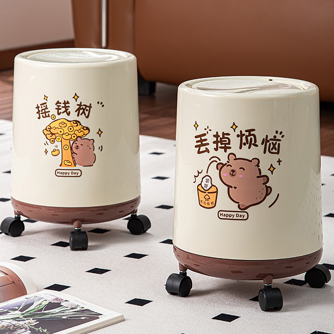 卡皮巴拉垃圾桶新款2025家用纸篓客厅卧室卫生间高颜值厨房
