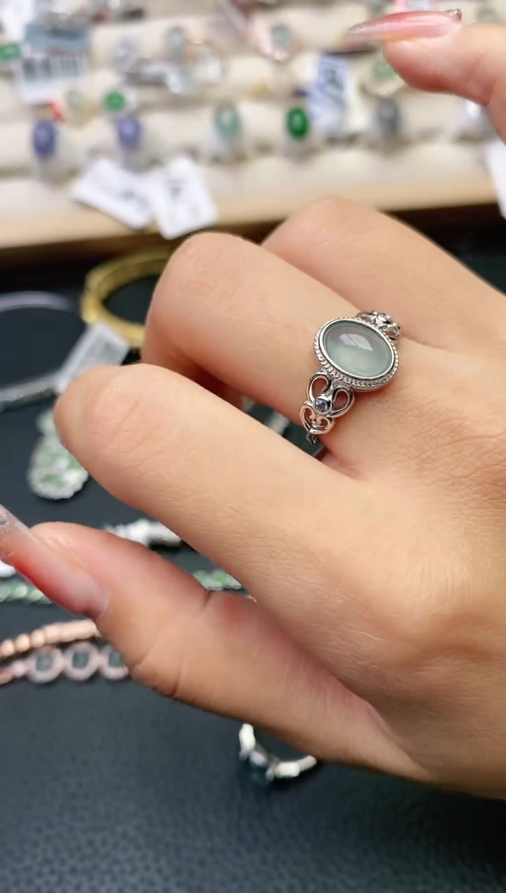 【闪购商品】翡翠戒指银S925镶嵌11111